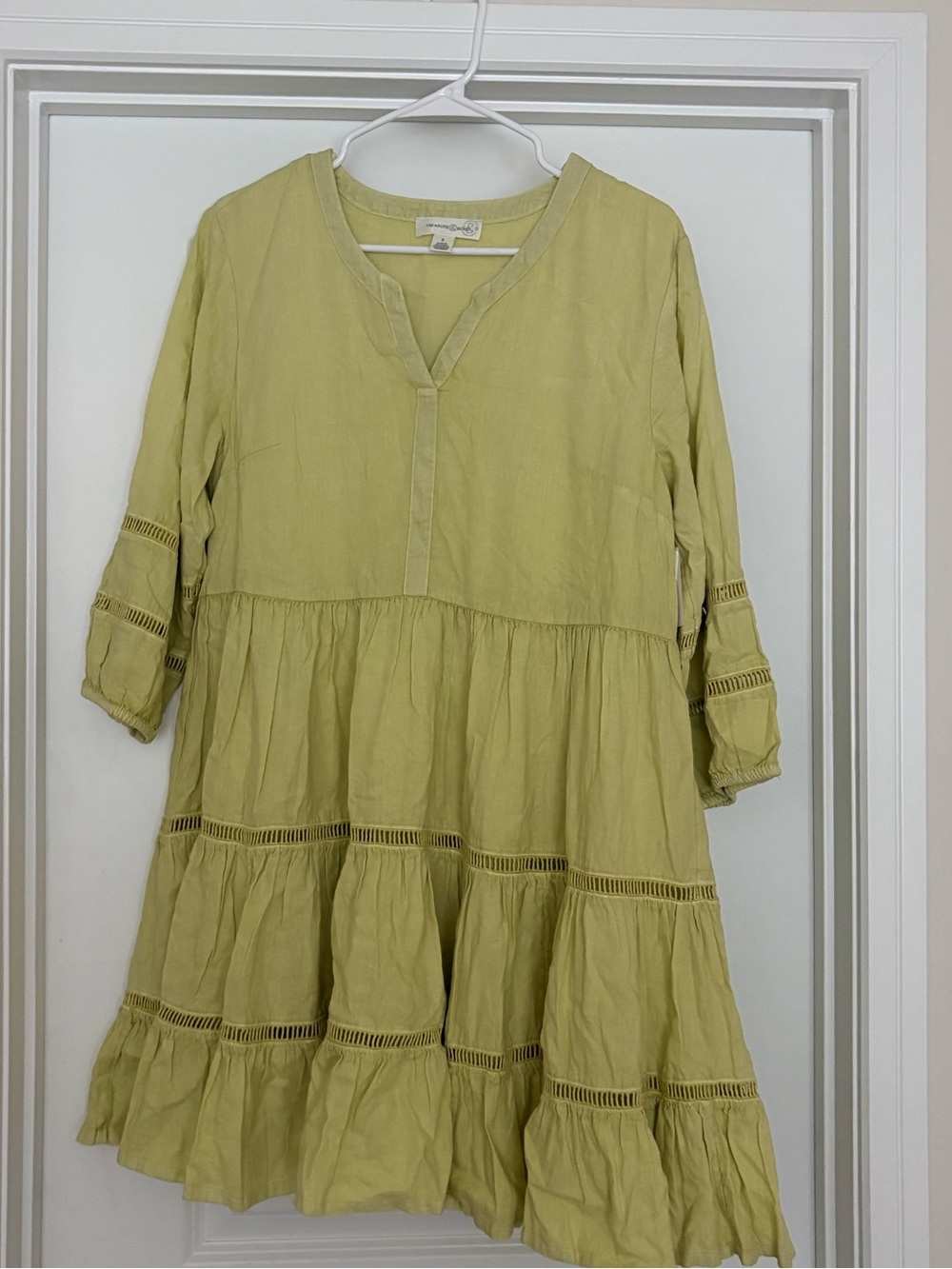 Treasure & Bond Girls' Lemon Tiered Cotton Dress